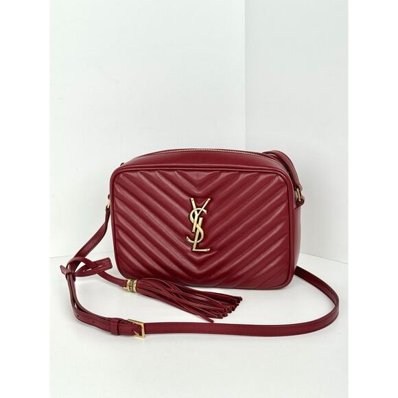 Saint Laurent Lou Camera Bag Rouge Eros Matelasse Leather - Picture 1 of 16